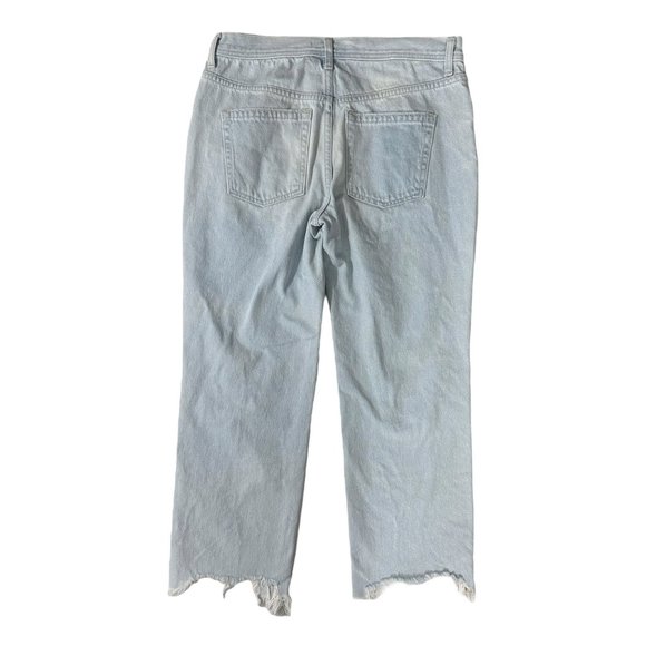 NEW Free People Maggie Distressed Light Wash Denim Straight Leg Crop Ankle Jeans - Picture 6 of 13